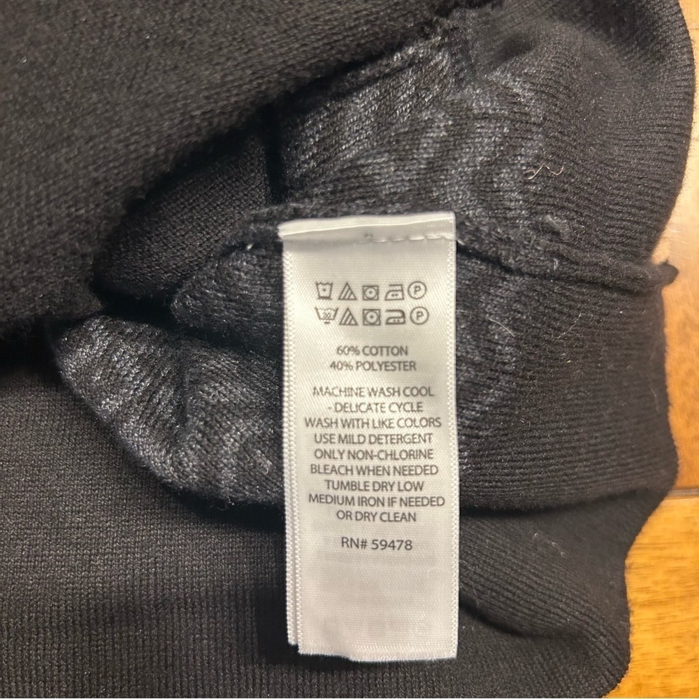 Aspen Women’s Black and Gray Printed Full Zip Cotton Blend Sweater, Size Medium - Picture 6 of 7